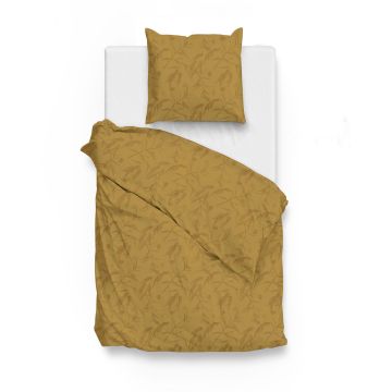 ZoHome Ocker-Gold Bettbezug Fiori-di-Satinado 100 % Baumwoll-Satin ZoHome Ocker-Gold Bettbezug Fiori-di-Satinado 100 % Baumwoll-Satin