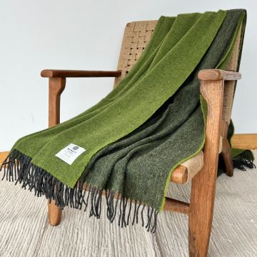 Plaid Meadow Green 100 % Merinowol