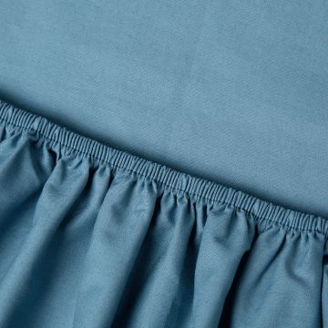 Kayori Shizu perkal topper hoeslaken - blauw - Katoen-Perkal Kayori Shizu perkal topper hoeslaken - blauw - Katoen-Perkal