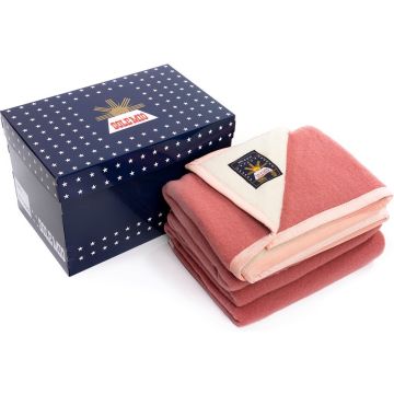 Sole Mio 100% reiner Schurwolle Decke Rot-Ecru Sole Mio 100% reiner Schurwolle Decke Rot-Ecru